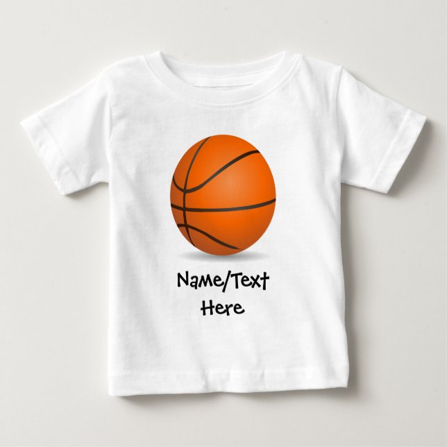 Personalized Kid's Sports Basketball Sunny Day Baby T-Shirt (Front)