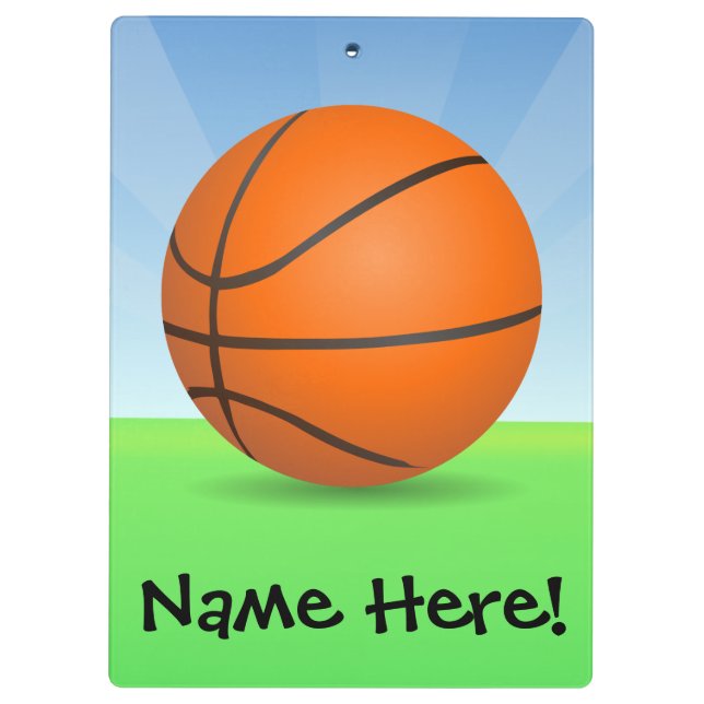 Personalized Kid's Sports Basketball Sunny Day Clipboard (Back)
