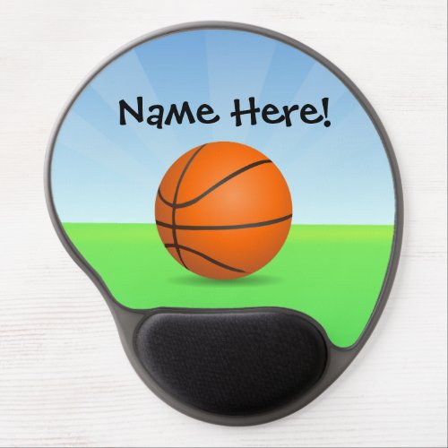 Personalized Kids Sports Basketball Sunny Day Gel Mouse Pad