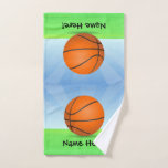Personalized Kid's Sports Basketball Sunny Day Hand Towel