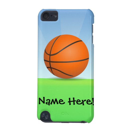 Personalized Kid's Sports Basketball Sunny Day iPod Touch (5th Generation) Cover (Back)