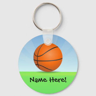 Personalized Kid's Sports Basketball Sunny Day Keychain