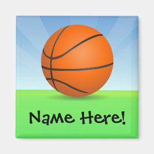 Personalized Kid's Sports Basketball Sunny Day Magnet