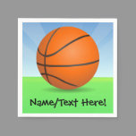 Personalized Kid's Sports Basketball Sunny Day Napkins