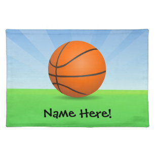 Personalized Kid's Sports Basketball Sunny Day Placemat