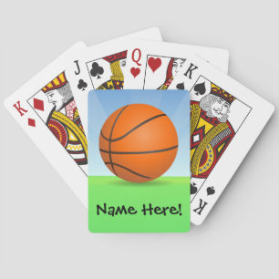 Personalized Kid's Sports Basketball Sunny Day Poker Cards