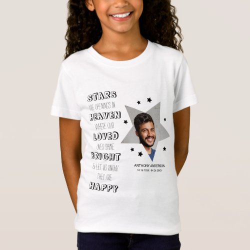 Personalized Kids Star Photo Memorial T_Shirt