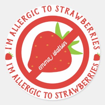 Personalized Kids Strawberry Allergy Alert