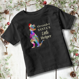 Personalized Kids T-Rex Dinosaur Christmas Toddler T-shirt