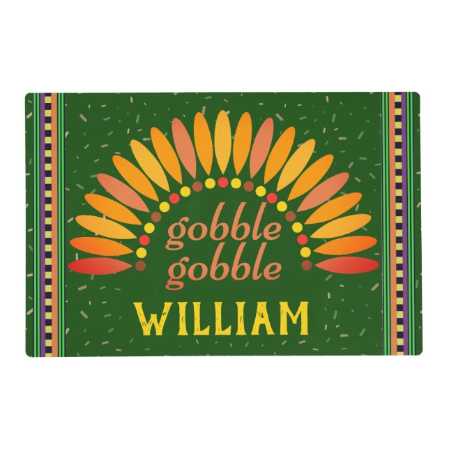 Personalized Kids' Table Thanksgiving Placemat (Front)