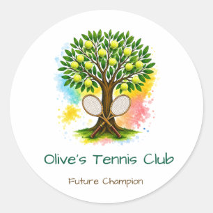 Personalized Kids Tennis Club Stickers