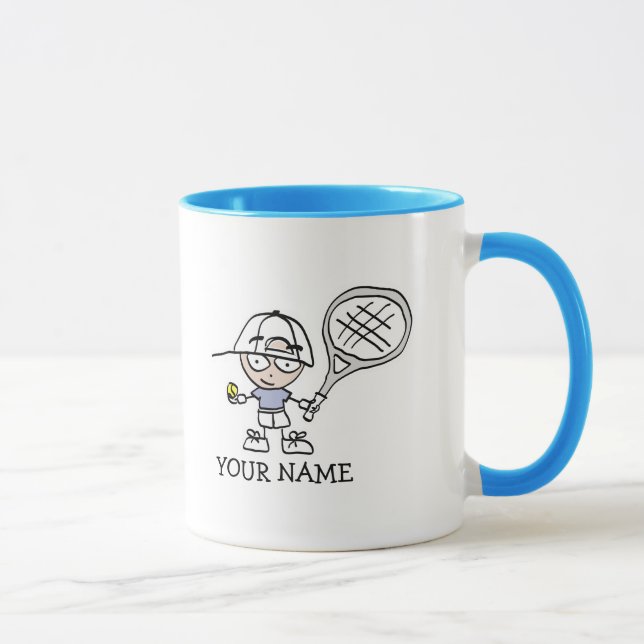 Personalized kids tennis player mug for children (Right)