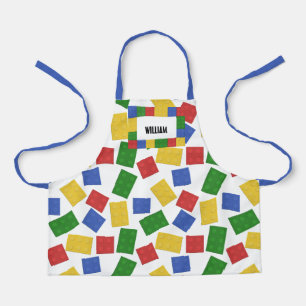 Personalized Kids Toy Builiding Bricks Patterned Apron