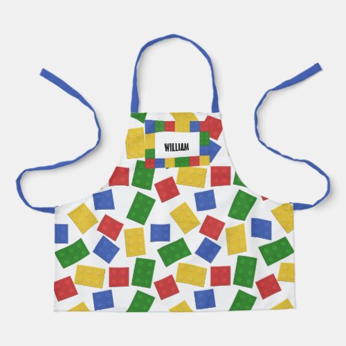 Personalized Kids Toy Builiding Bricks Patterned Apron