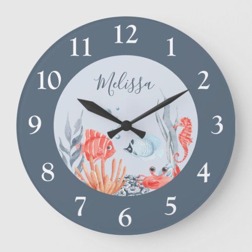 Personalized Kids Under The Sea Acrylic Wall Clock