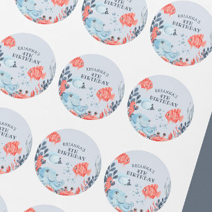 Personalized Kids Under The Sea Classic Round Sticker
