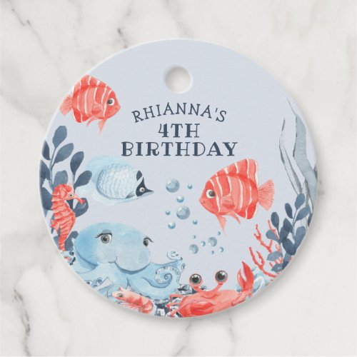 Personalized Kids Under The Sea Favor Tags