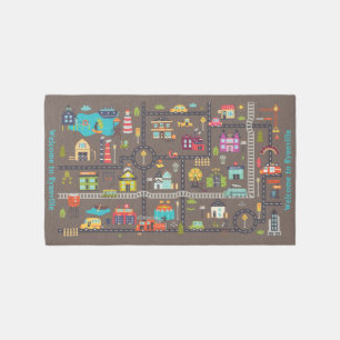 Personalized Kids Urban Explorer City Map Playroom Rug