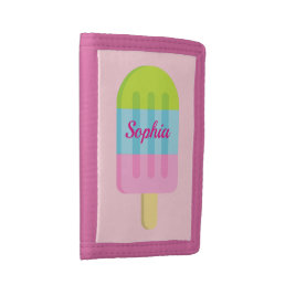 Personalized kid&#39;s wallet with ice cream popsicle