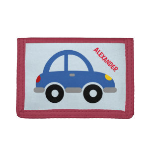 Personalized kid's wallet with toy car