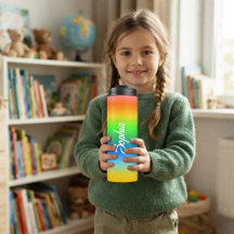 Personalized Kids Water Bottle, Colorful Custom