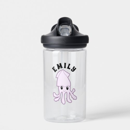 Personalized Kids Water Bottle WName _ Cuttlefish
