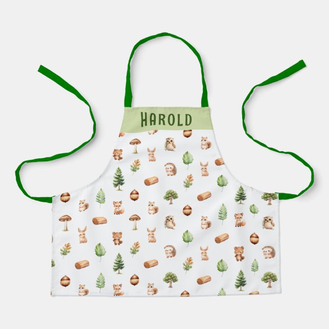 Personalized Kids Woodland Apron (Front)