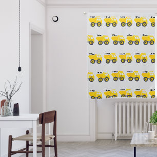 Personalized Kids Yellow Dump Truck Blackout Curtains