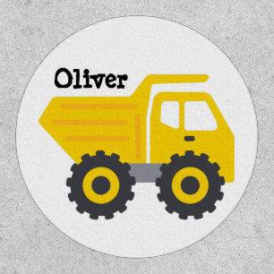 Personalized Kids Yellow Dump Truck Boy Patch