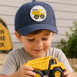 Personalized Kids Yellow Dump Truck Boy Patch