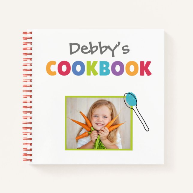 Personalized Kids's Memory Cookbook (Add Photo) Notebook (Front)