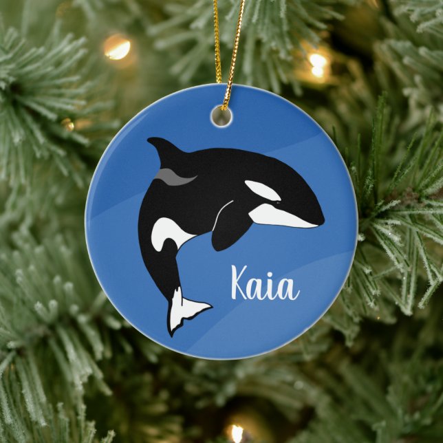 Personalized Killer Whale Orca  Ceramic Ornament (Tree)