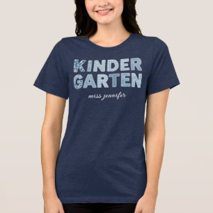 Personalized Kindergarten Back to School Design Tri-Blend Shirt