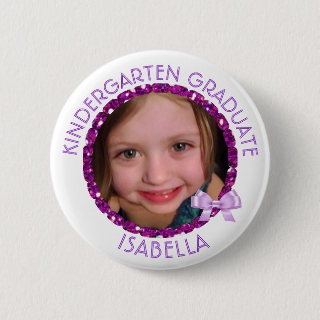 Personalized Kindergarten Graduate Photo Button (Front)