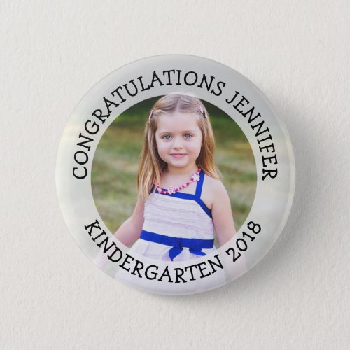 Personalized Kindergarten Graduate Photo Button