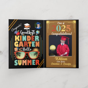 Personalized Kindergarten Graduation Hello Summer Foil Greeting Card