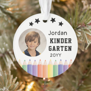 Personalized Kindergarten Kids Photo Name Ornament