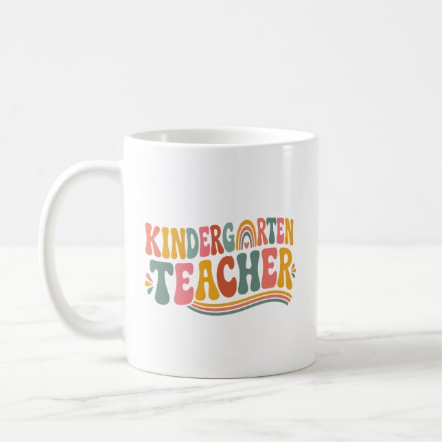 Personalized Kindergarten Teacher Gift Coffee Mug (Left)