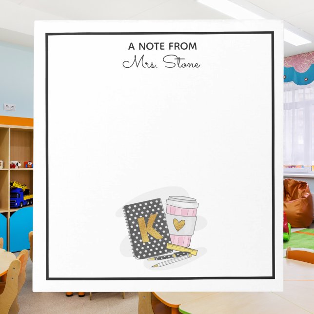 Personalized Kindergarten Teacher Notepad Black (Creator Uploaded)