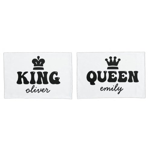 Personalized King and Queen Couple Pillow Case