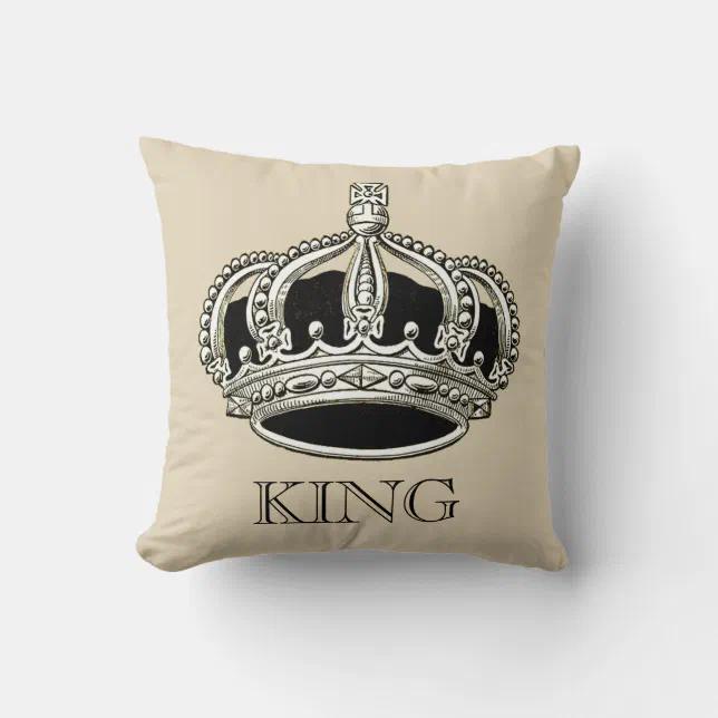 Personalized King and Queen Crown Throw Pillow | Zazzle