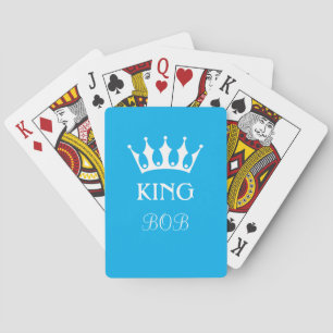 Personalized king card in blue with name