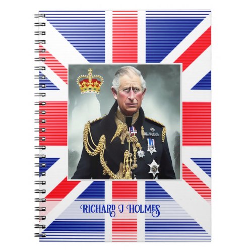 Personalized King Charles III  Notebook