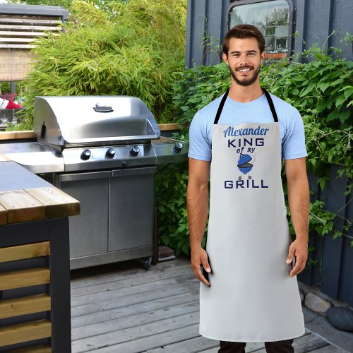 Personalized King of My Grill All_Over Print Apron