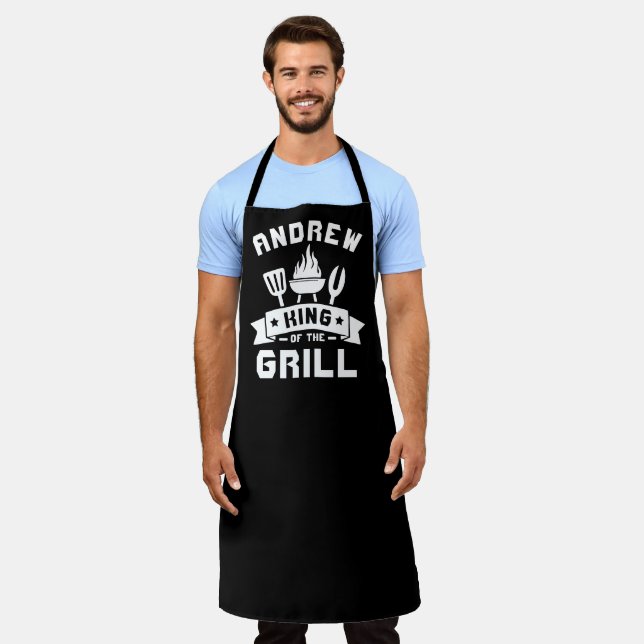Personalized King of the Grill Apron (Worn)
