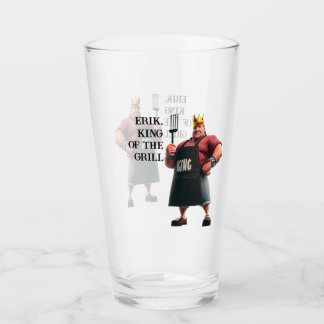 Personalized King of the Grill Beer Glass