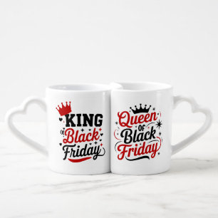 Personalized King & Queen of Black Friday Lovers' Coffee Mug Set