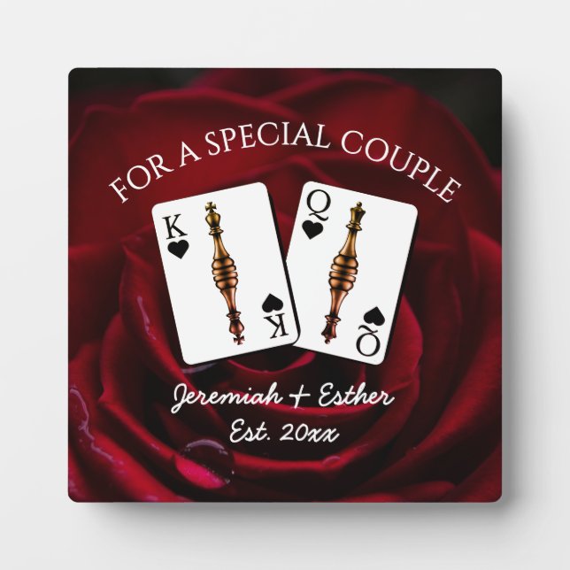 Personalized King Queen Special Couple Valentines  Plaque (Front)
