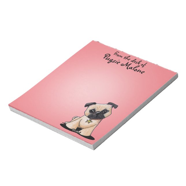 Personalized KiniArt Pug Notepad (Rotated)