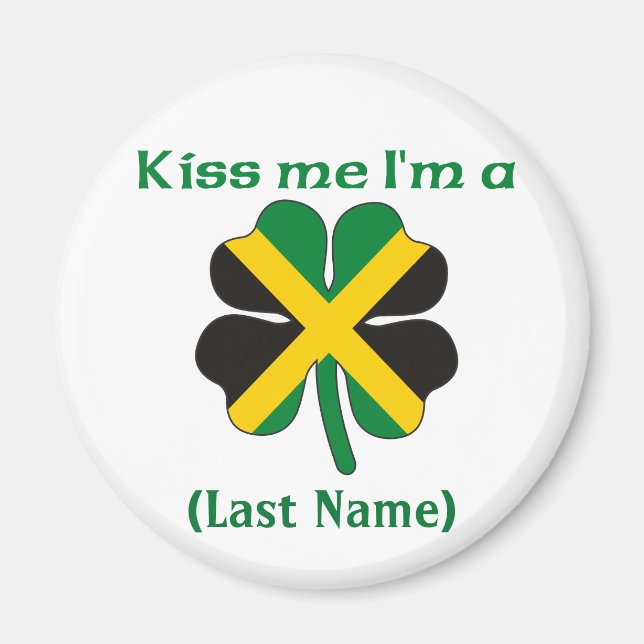 Personalized Kiss Me I'm Jamaican  Magnet (Front)